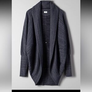 Aritzia Wilfred Diderot Cocoon Open Front Cardigan Sweater Gray